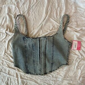 Denim Crop corset top L